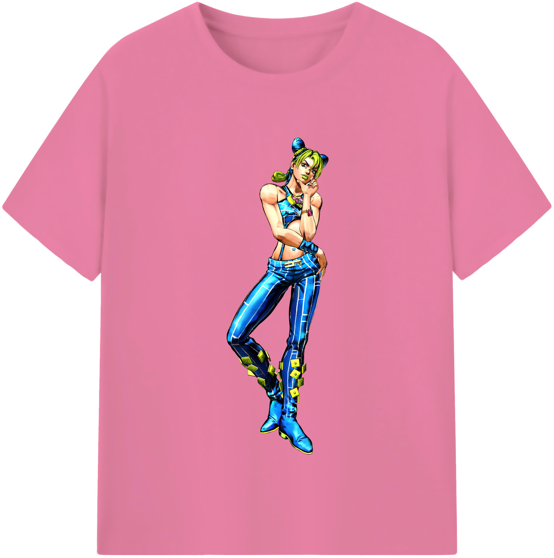 （画像用） "ジョジョの奇妙な冒険 くうじょう ジョリーン JoJo's Bizarre Adventure Jolyne Cujoh " 綿100％半袖Tシャツ（フロントプリント）